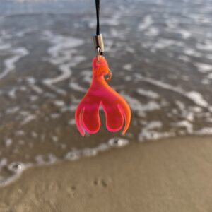 Bijoux pendentif Clitoris 1/3 Transparent Rose/Orange