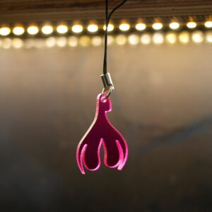 Bijoux pendentif Clitoris 1/3 Transparent Fushia