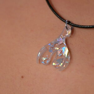 Collier Clitoris 1/3 Paillettes Argent