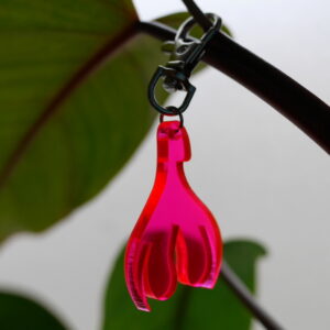 Porte-clef Clitoris 1/2 Orange/Rose Fluo