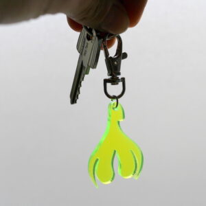 Porte-clef Clitoris 1/2 Jaune Fluo