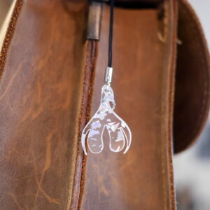 Bijoux pendentif Clitoris 1/3 Paillette Argent