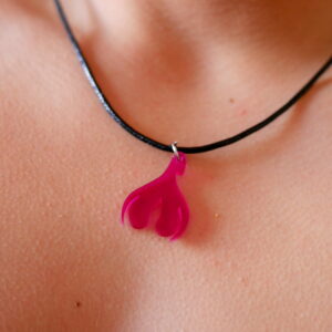 Collier Clitoris 1/3 Transparent Fushia