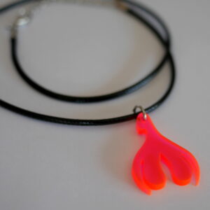 Collier Clitoris 1/3 Transparent Orange/Rose