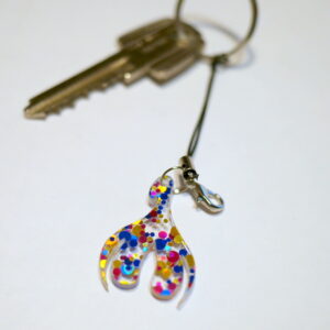 Bijoux pendentif Clitoris 1/3 Paillettes Fushia